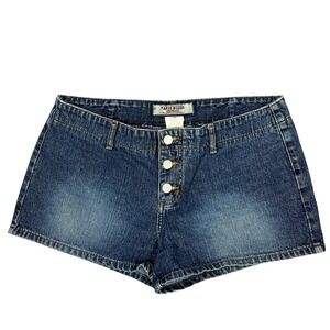 Paris Blues Denim Shorts 11 Blue Button Fly Vintage Y2K 90s Grunge Indie Coastal